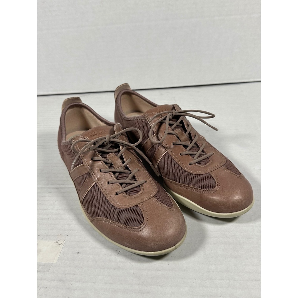 ECCO Bluma Womens 8/8.5 Mauve Leather Mesh Low Top Lace Up Walking Sneakers S:39